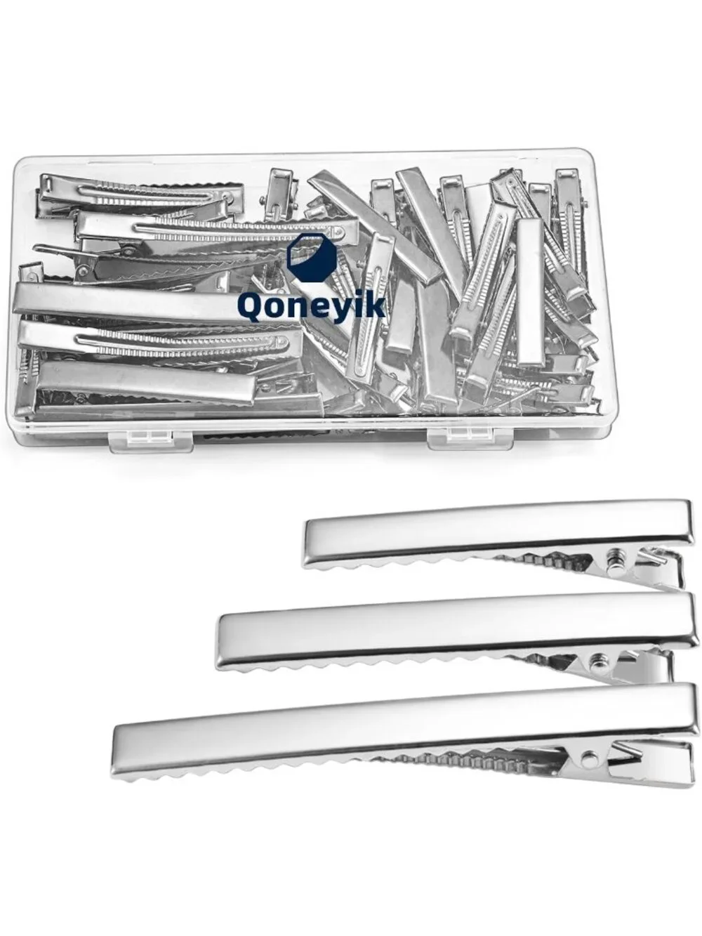 45Pcs Metal Hair Accessories Set - Alligator Clips, Silver Curlers & DIY
